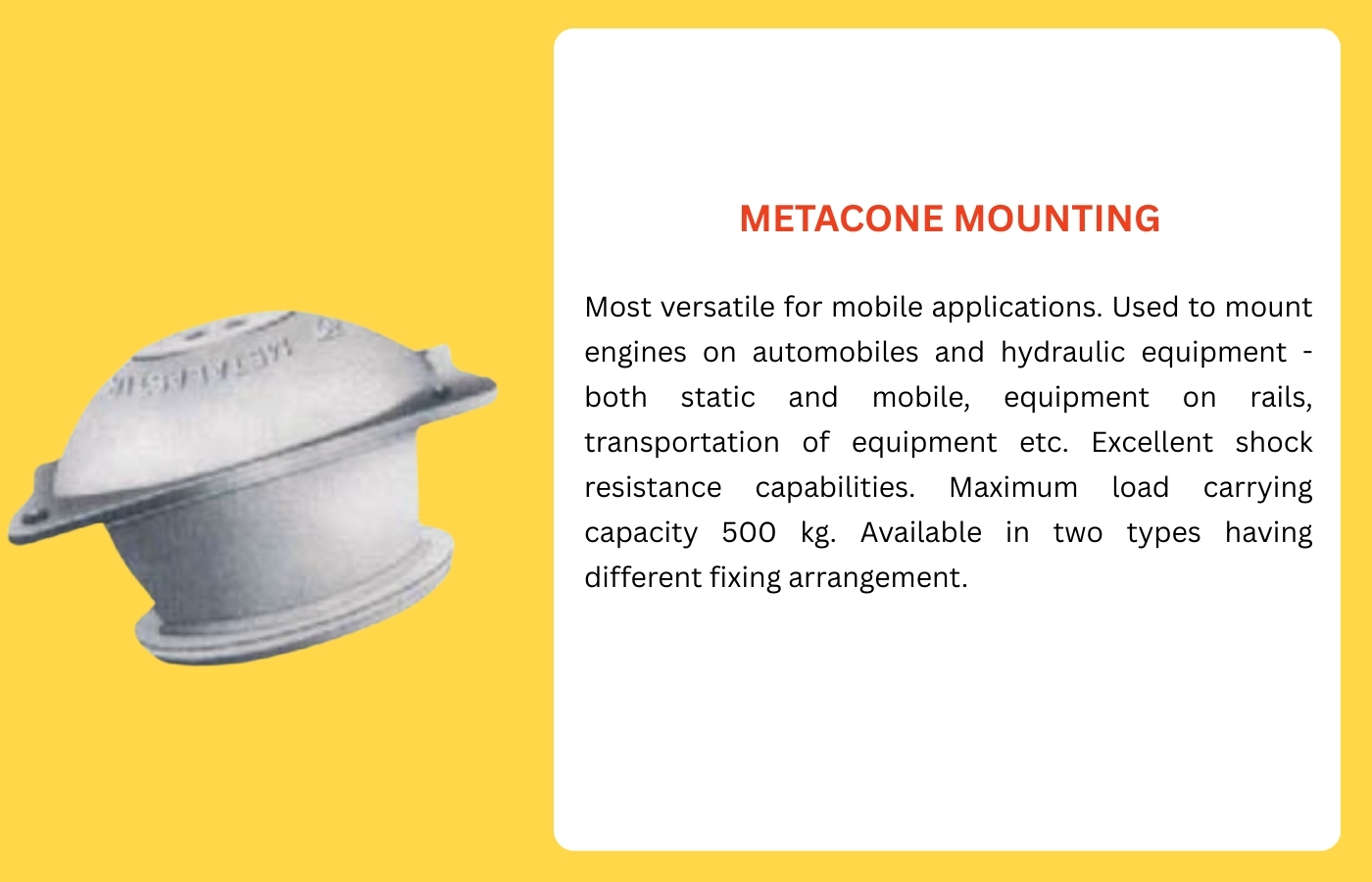 Metacone anti-vibration mounting